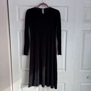 NWOT Go Couture Ribbed Black Long Sleeve Dress